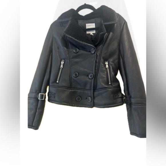 Avec Les Filles Moto Sherpa Jacket. Size S. Black. NWT. Retail $198 - Picture 1 of 7
